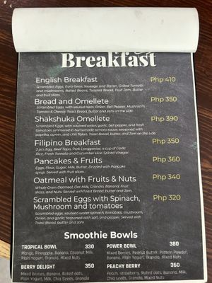 Menu may  at Bay Brew - Maybe closed in San Vicente Palawan