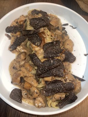 Pasta with cream sauce, mushrooms and truffle   at Oltre il Ristorante in Schilde