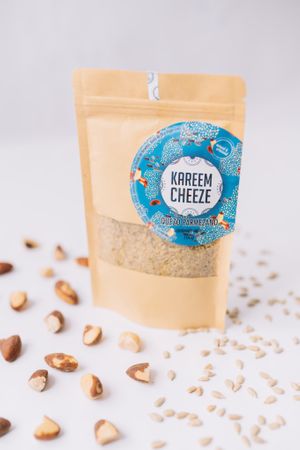 Parmesan style cheeZe for topping your pasta, salads, soups and soooo much more, a punch of taste!  at KAREEM Foods in Bogota