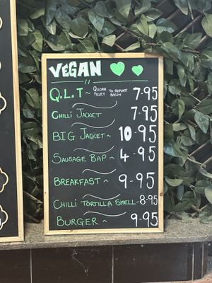 Vegan menu   at Mac's Tearoom in Gran Canaria