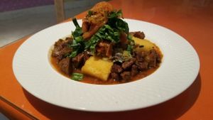 Polenta With Seitan at Caballete & Berenjena in Magdalena
