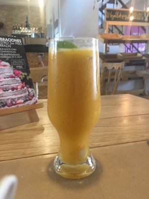 Passion fruit-mango juice at Caballete & Berenjena in Magdalena