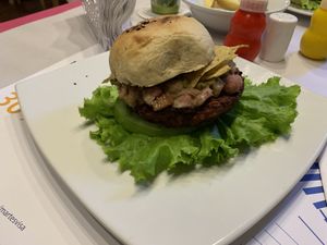 Lentil burger at Caballete & Berenjena in Magdalena