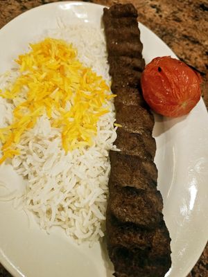 Impossible Kabob. Don't forget to top your rice with sumac (shaker is on the table). at Famous Kabob in Sacramento