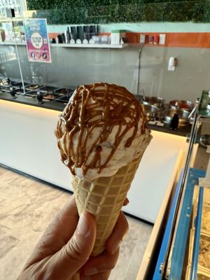 Vegan biscoff with vegan biscoff spread  at Ice Cream Factory in Greensboro