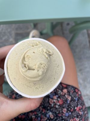 Salted pistachio 2.5€ for a huge scoop  at Gelato al Quadrato in Bergamo