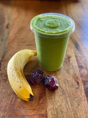 Green Almond Banana Smoothie  at Ola Juice Bar in Colorado Springs