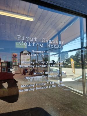 Hours at First Chapter Coffee House in Gold Beach