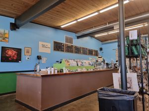 Inside at First Chapter Coffee House in Gold Beach