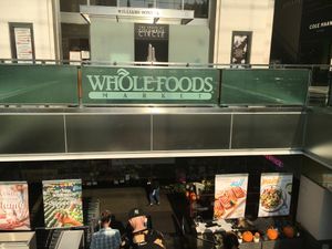 Elevator entrance to Whole Foods. at Whole Foods Market - Columbus Circle in New York City