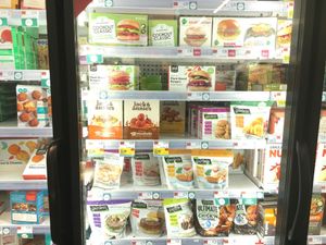 Vegan frozen food in Whole Foods at Whole Foods Market - Columbus Circle in New York City