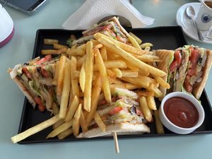 Vegan club sandwich   at ANEMONE in Himare