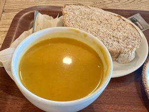 Soup and bread   at Simpsons in Inverness