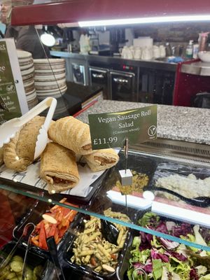 Vegan sausage roll & salad   at Simpsons in Inverness