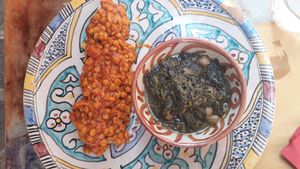ravioli with lentils and spinach with chickpeas at Orient Experience in Venice