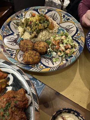 Pakora, couscous with veg and salad   at Orient Experience in Venice