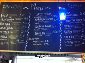 Menu board at Orient Experience in Venice