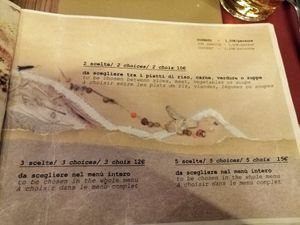 Menu options at Orient Experience in Venice