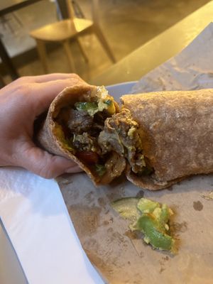 Oyster mushroom Crispy Strips Wrap  at Yamm Tree in Liverpool