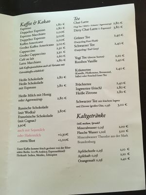 hot drinks at Playing With Eels in Berlin