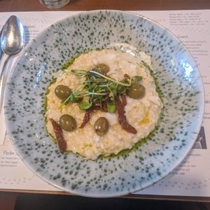 Cauliflower risotto at VakVarjú Csónakház in Budapest