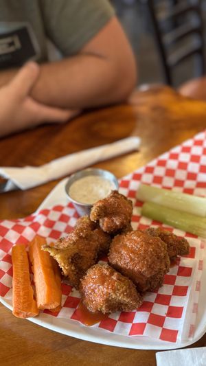 Califlower wings with ranch sauce - mouthwatering  at 9th Island in Haleiwa