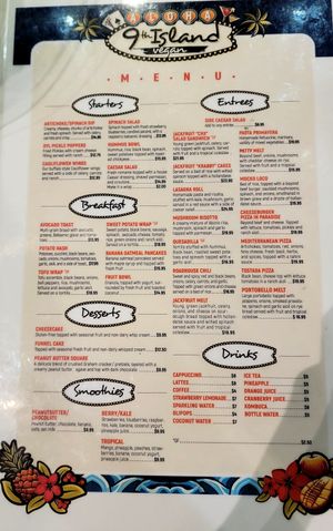 Menu May 2025 at 9th Island in Haleiwa