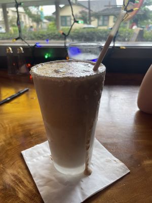 Peanut butter chocolate smoothie   at 9th Island in Haleiwa