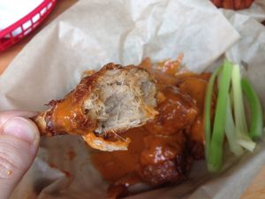 vegan drummies with peanut hot sauce at Fire on the Mountain in Portland