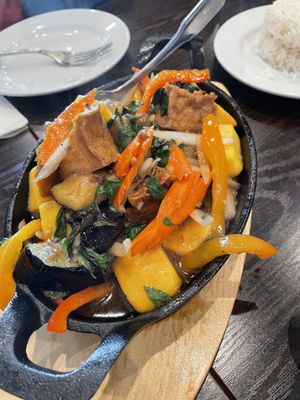 This was a winner! Thai basil and tofu.  at Asiatique Eatery in Ventura