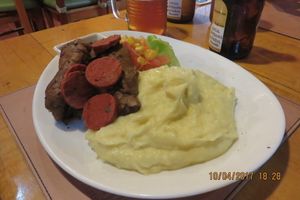 vegan meat at Isla Grill in Puerto Ayora