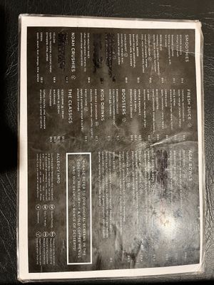 Juice, Smoothie, Bowl menu  at Le Sorelle Coffee House (The Sisters) in Bowen