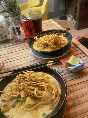 Khao soi   at Secret Garden Vegan Restaurant in Chiang Mai