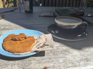 Cookie and Cappuccino at Café Nu in Prerow