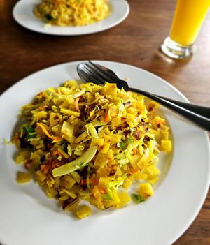 Stir-fried vegetable roti. at Shell Restaurant and Cafe in Dhigurah
