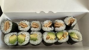 Avocado peanut maki & tofu inari maki.  at Funa Sushi - Weissensee - Takeaway & Delivery in Berlin