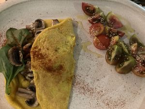 Mushroom omelet   at Essencials Café & Ayurveda in Povoa De Varzim
