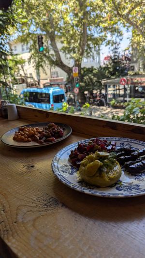 Vegan mezze at Hatice Anne Ev Yemekleri in Istanbul