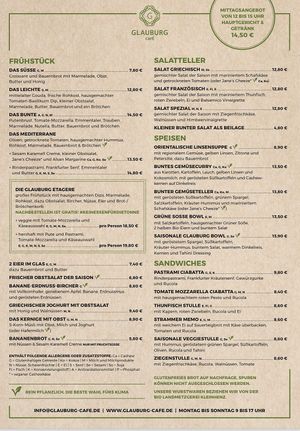 FRÜHLING 2025 SPEISEKARTE at Glauburg Café in Frankfurt