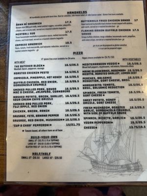 Menu  at Brickyard Hollow in Portland