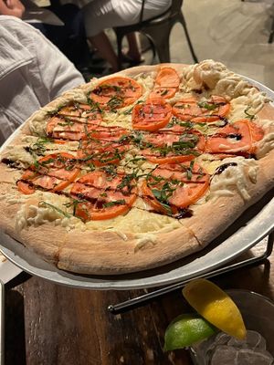 margherita pizza with vegan cheese   at Brickyard Hollow in Portland
