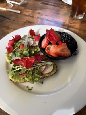 $19 avocado toast (made vegan)  at Blu Jam Cafe in Sherman Oaks