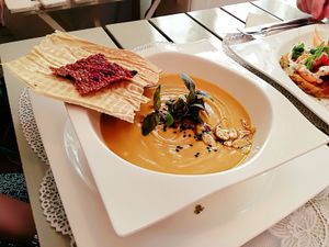 Gazpacho at Rayen Vegano in Madrid