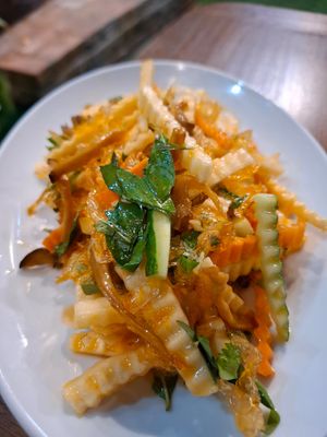 Young coconut salad at Bep Chay Nha An Vegetarian Bistro in Phu Quoc