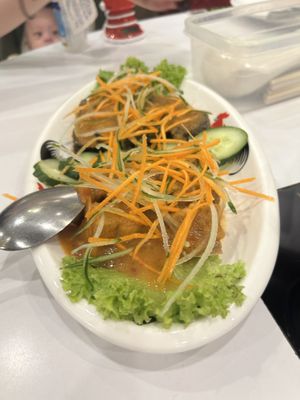 Chaozhou tofu (black & white) taste quite special!  at Mama Go Vege Cafe in Ipoh