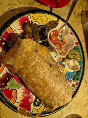 Vegetarian burrito at Borrachos in Naha