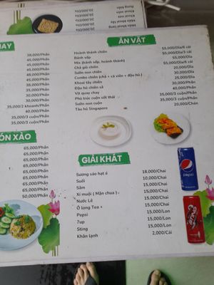 Menu at Lục Bổ Đề Duyen in Ho Chi Minh City