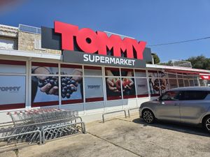 Store front at Tommy Supermarket in Zvekovica