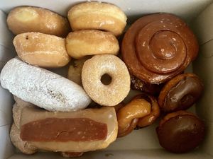 Box of vegan doughnuts  at Ronald's Donuts in Las Vegas