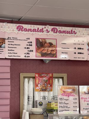 Menu   at Ronald's Donuts in Las Vegas